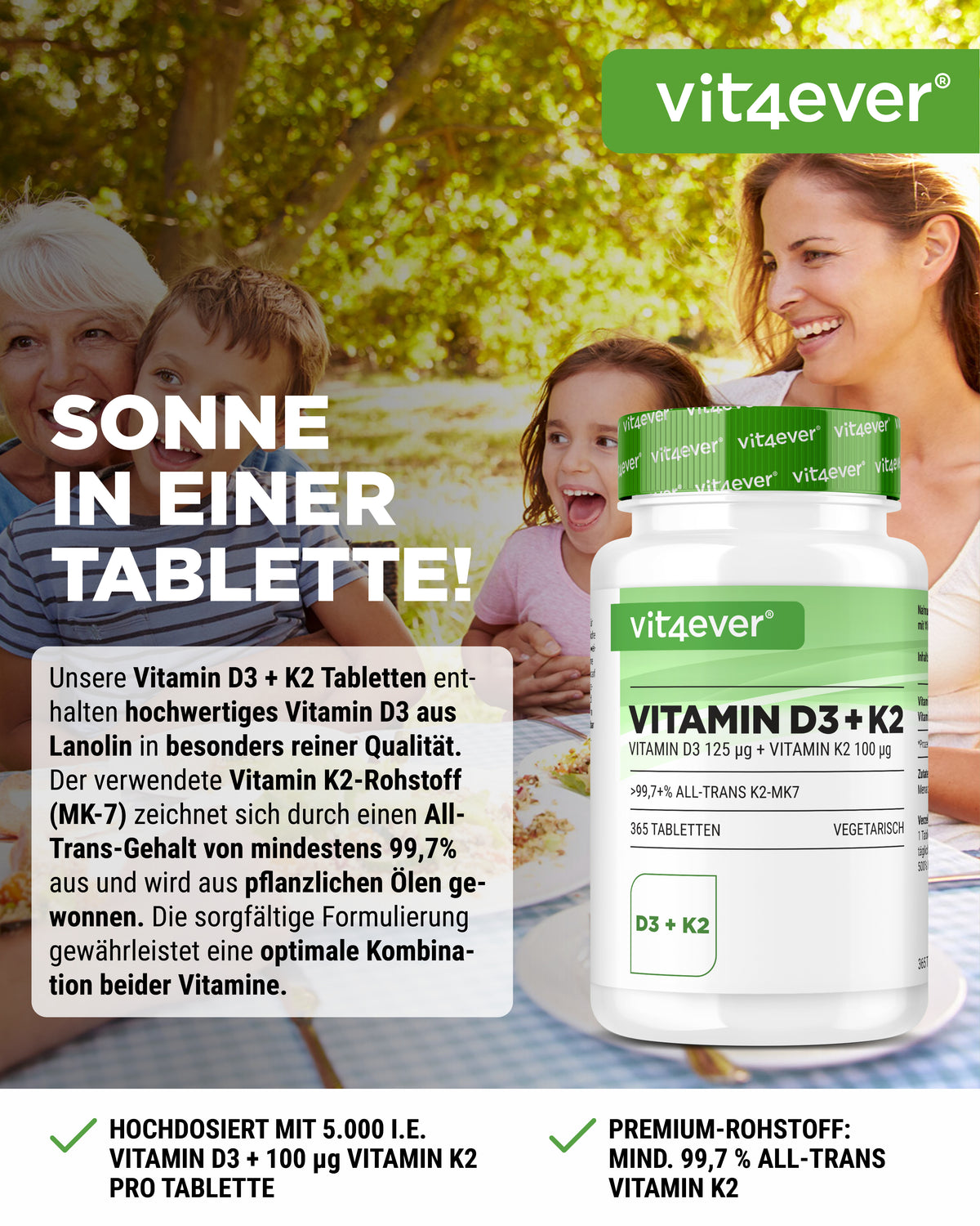 Witamina D3 5.000 I.E. + Witamina K2 100 mcg