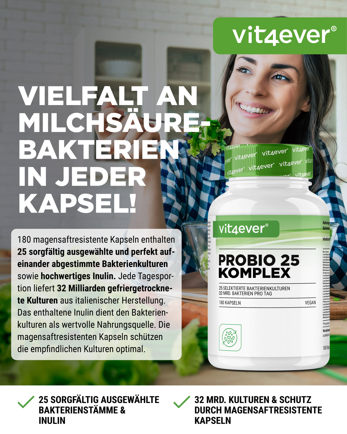 Probio 25 Komplex - 180 Kapseln - 27 Milliarden Darmbakterien