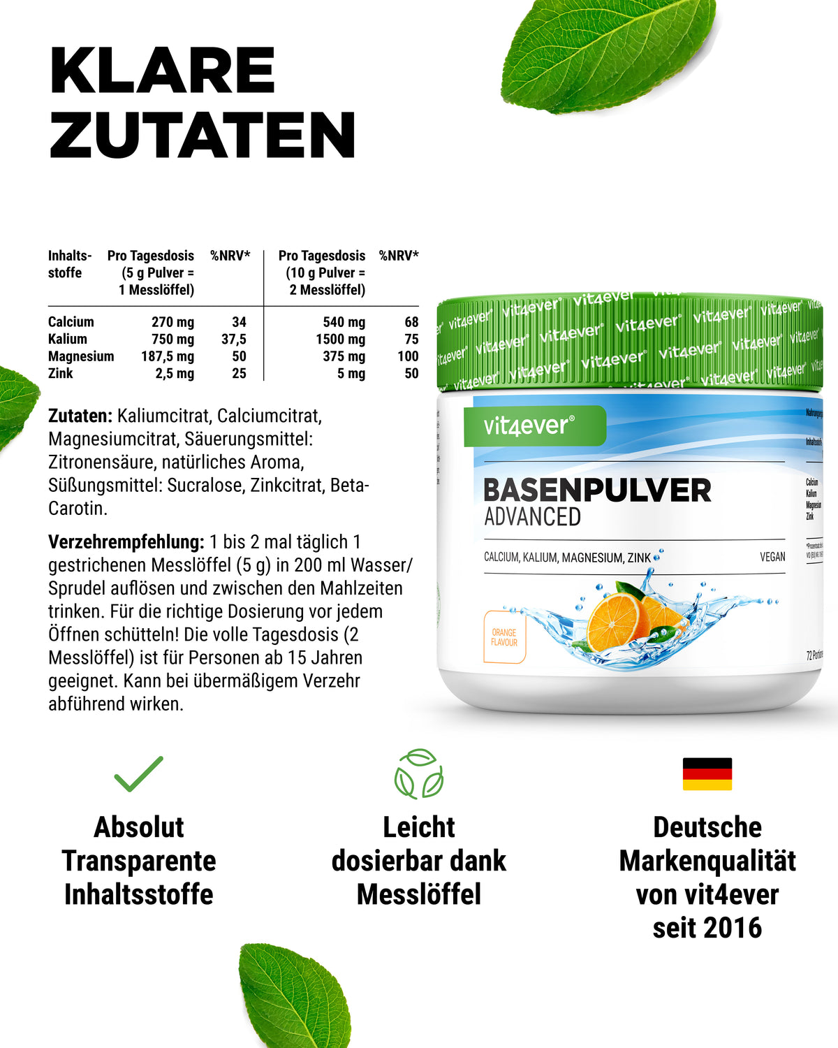 Poudre Basique Advanced - 100% de bases organiques à base de citrate