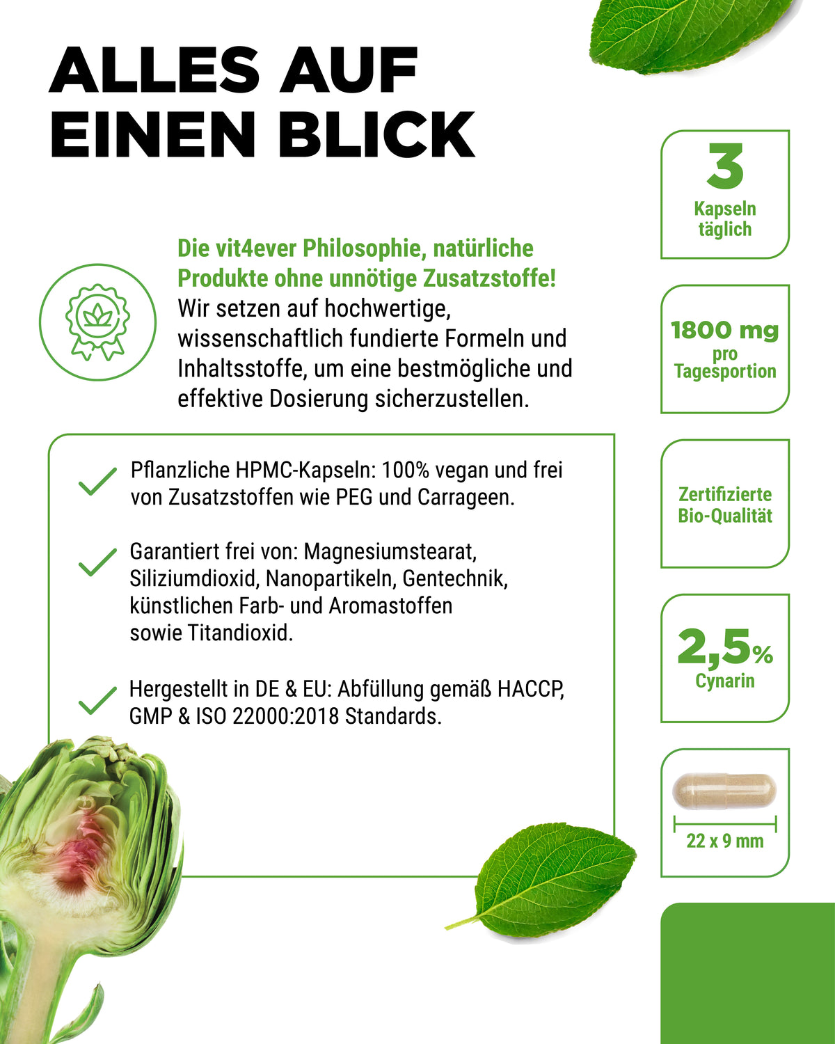 Bio Artischocken Extrakt - 2,5% Cynarin