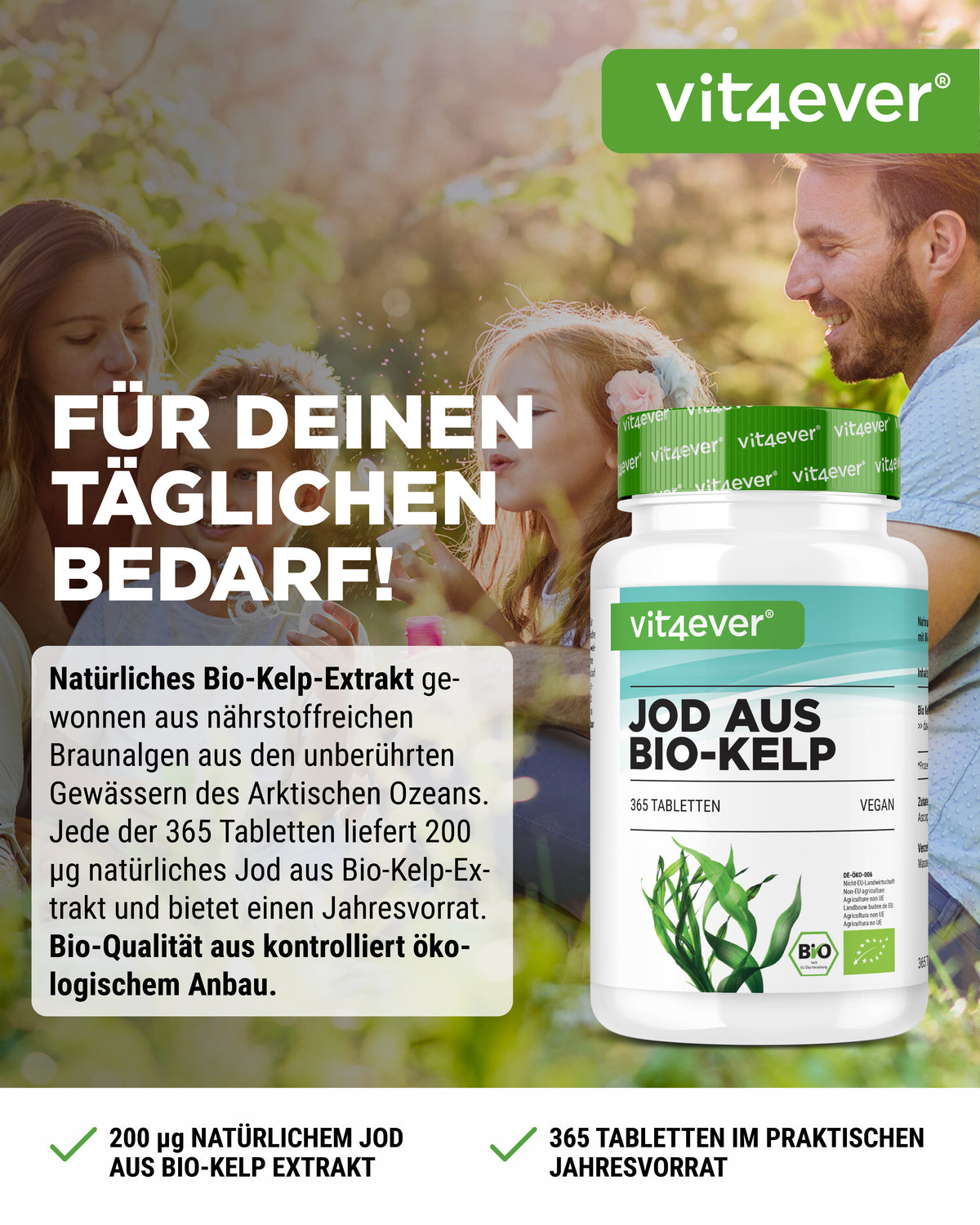 Bio Kelp Extrakt (Natürliches Jod) -  200 µg