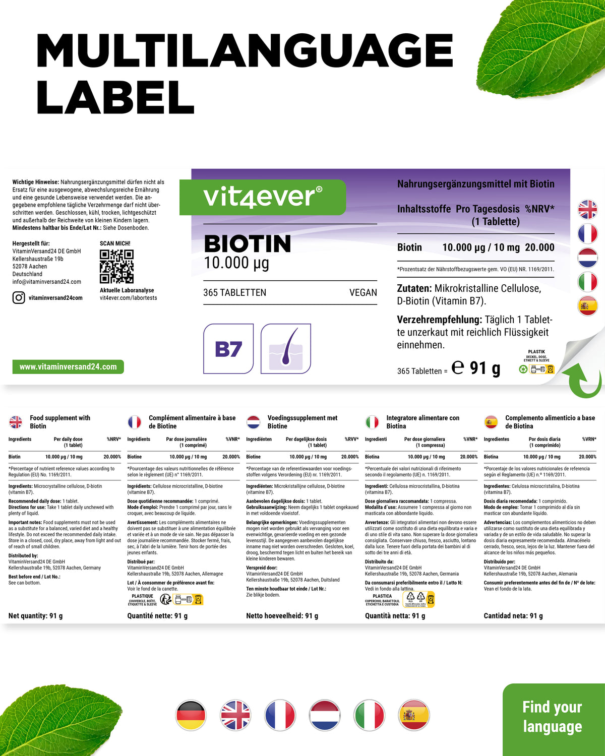 Biotina - 10.000 mcg