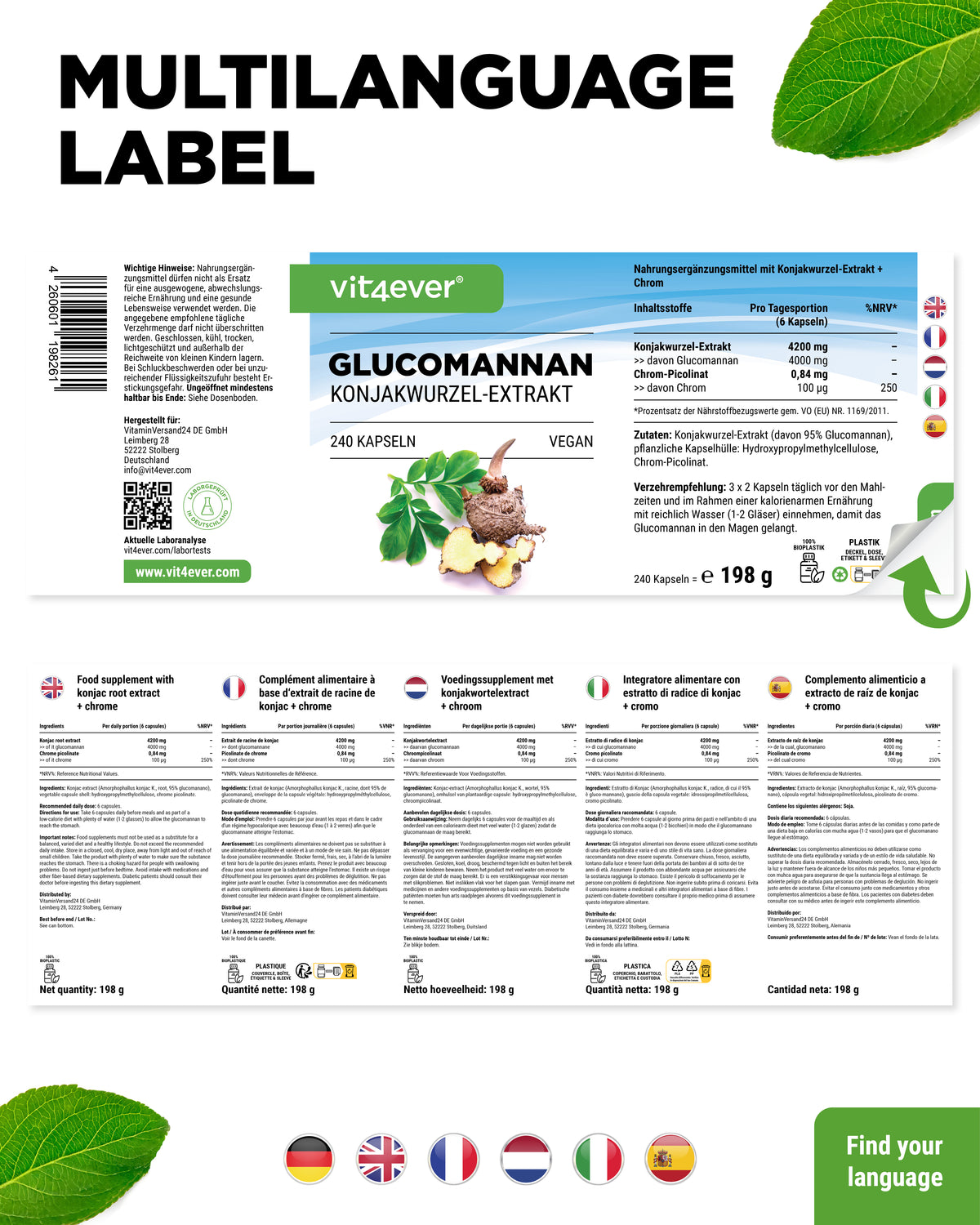 Glucomannan Konjakwurzelextrakt