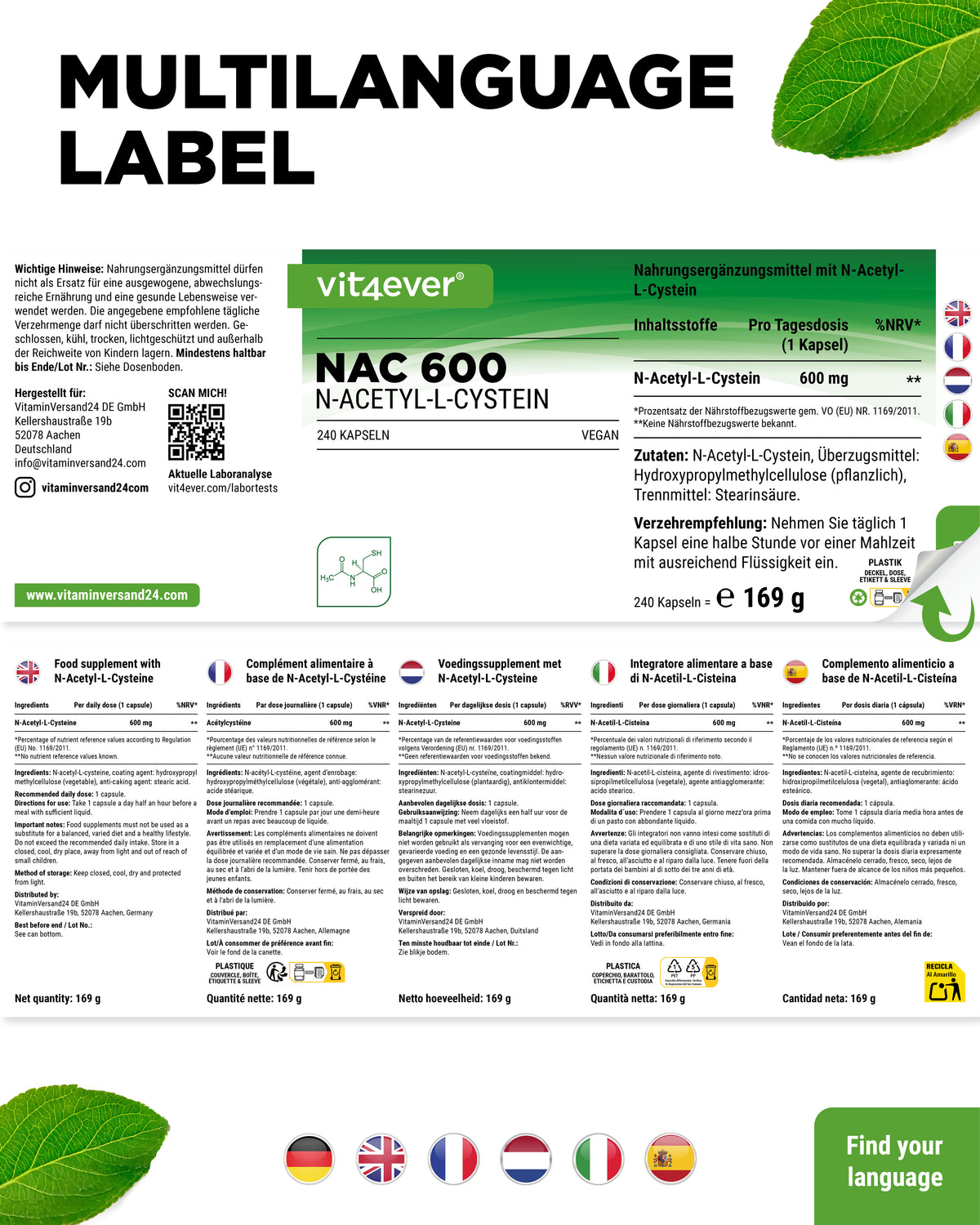 NAC - N-acetil L-cisteína - 600 mg