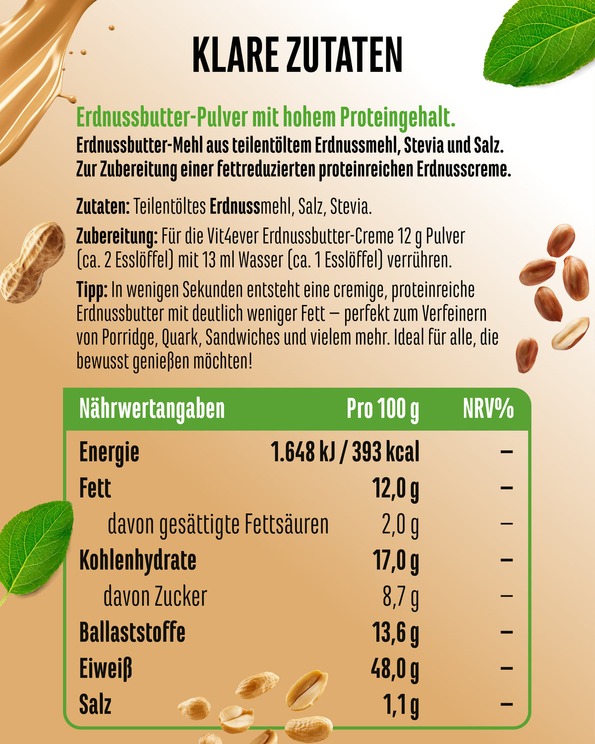 Proszek Masła Orzeszki Lekki, 500 g