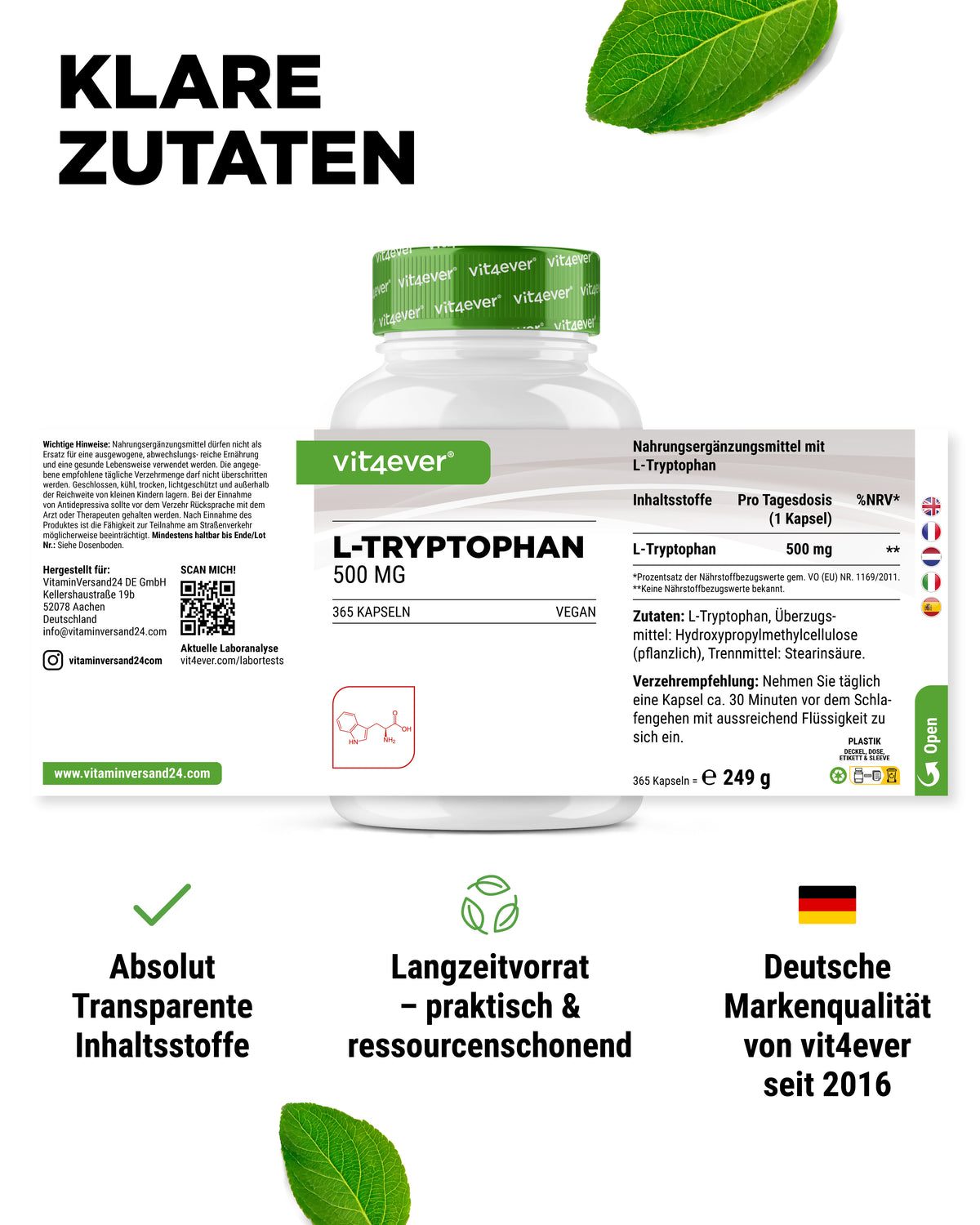 L-Triptófano - 500 mg